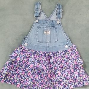 Oshkosh jean denim overall ruffle dress 4t